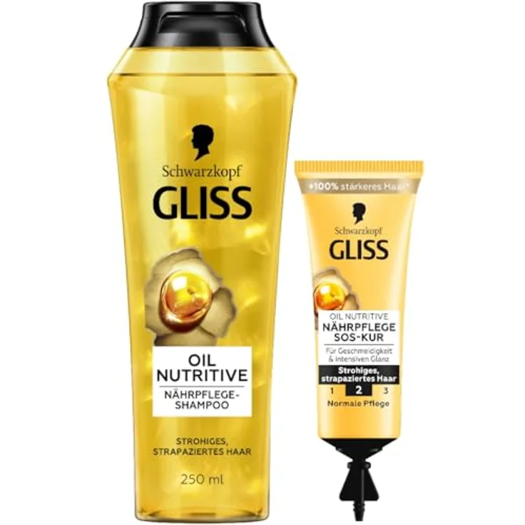 Henkel Gliss Kur Oil Nutritive Nährpflege Shampoo, silikonfrei, 250ml