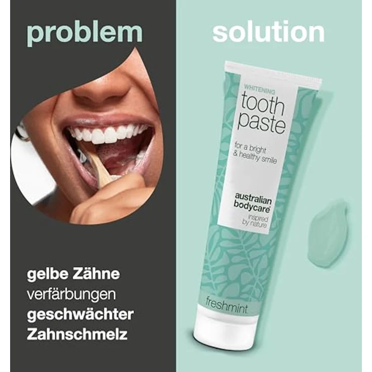 Australian Bodycare Whitening Zahnpasta, sanfte Formel zur Bekämpfung von Verfärbungen durch Kaffee, Tee und Wein, mit hydratisierter Kieselsäure und Menthol für frischen Atem – Bild 2