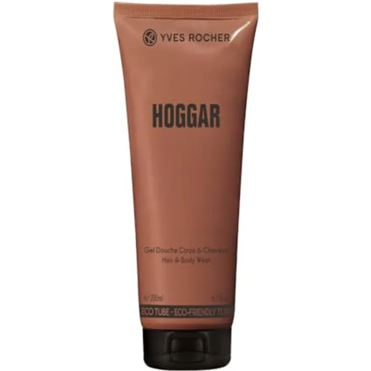 Yves Rocher Duschgel für Männer - Hoggar, 200 ml, 2-in-1 Dusch-Shampoo mit holzigem, orientalischem Duft aus Tonka-Bohne, Muskatnuss und Lavendel, vegan und umweltfreundlich