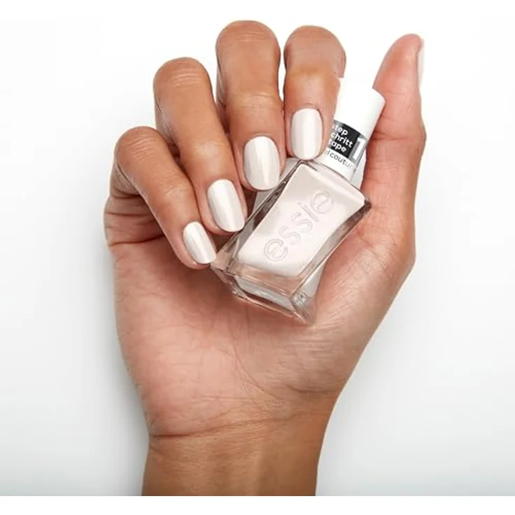 essie langanhaltender Nagellack mit glänzendem Finish, Maniküre ohne UV-Licht, Gel Couture, Farbe: Nr. 136 first fitting, Weiß, 1 x 13,5 ml – Bild 4