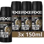 Axe Bodyspray Gold Temptation Deo ohne Aluminium sorgt 48 Stunden lang für effektiven Schutz vor Körpergeruch 150 ml 3 Stück