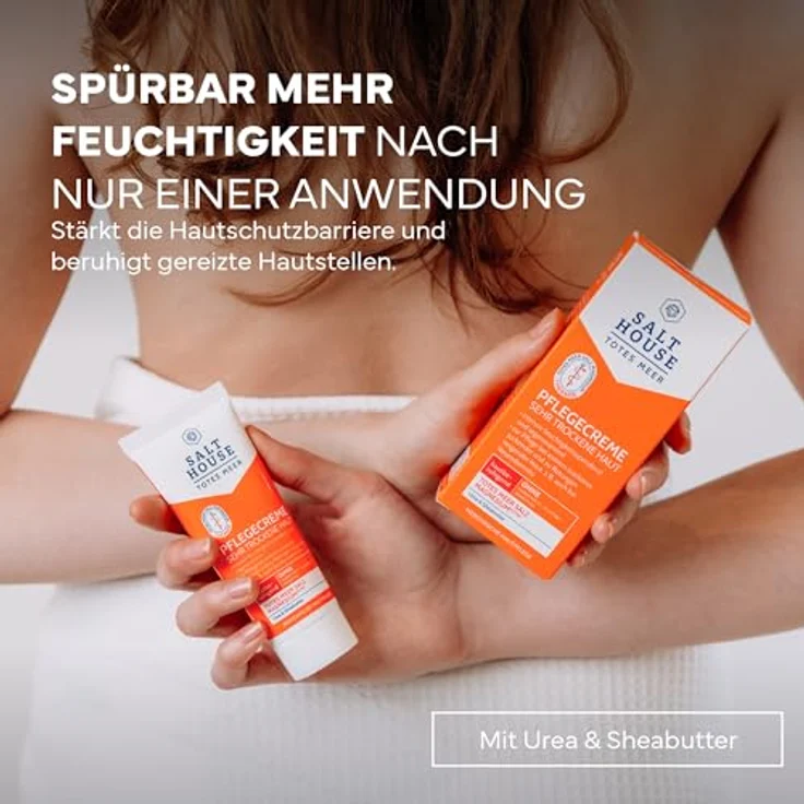 Salthouse Totes Meer Pflegecreme für extrem trockene, gereizte Haut - mit Mineralien, Magnesium, Urea & Sheabutter, dermatologisch getestet, 75 ml – Bild 2