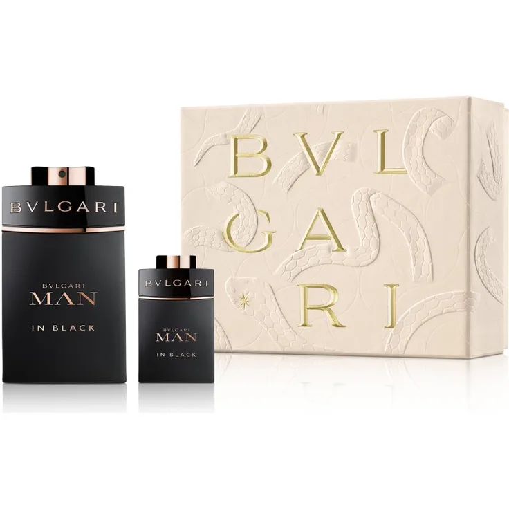 BVLGARI Bvlgari Man In Black Geschenkset für Herren, Eau de Parfum 100 ml + Miniatur 15 ml, limitierte Edition