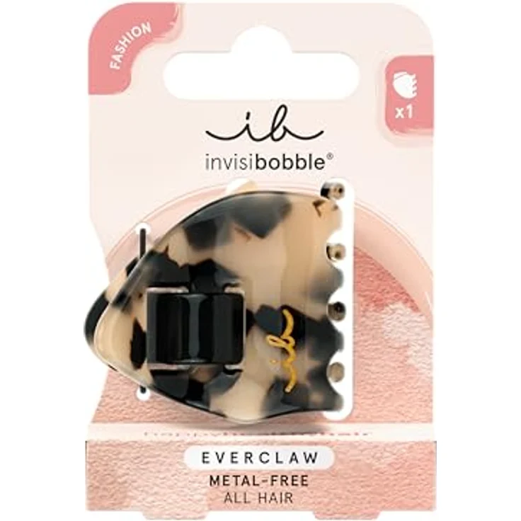 invisibobble Leo Mini Haarklammer EVERCLAW Mini I Haarspangen Damen & Mädchen I Rutschfeste Leoparden-Haarklammer I metallfrei & haarschonend, 1 stück – Bild 1