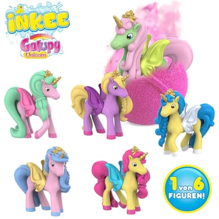 INKEE Surprise Galupy Unicorn, Einhorn Badebombe mit Karamellduft und Jojobaöl, 100g mit Überraschungsspielzeug – Bild 2