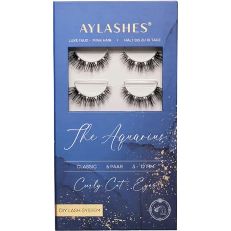 AYLASHES Limited Edition The Aquarius DIY Wimpernextensions, 6 Paar Cat-Eye Wimpern mit bis zu 7 Tagen Halt, federleicht und wiederverwendbar – Bild 1