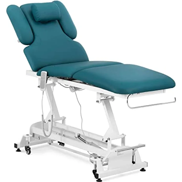 Physa Massageliege elektrisch NANTES TURQUOISE_PH, höhenverstellbar bis 868 mm, 250 kg Tragkraft, dunkelblau/türkis