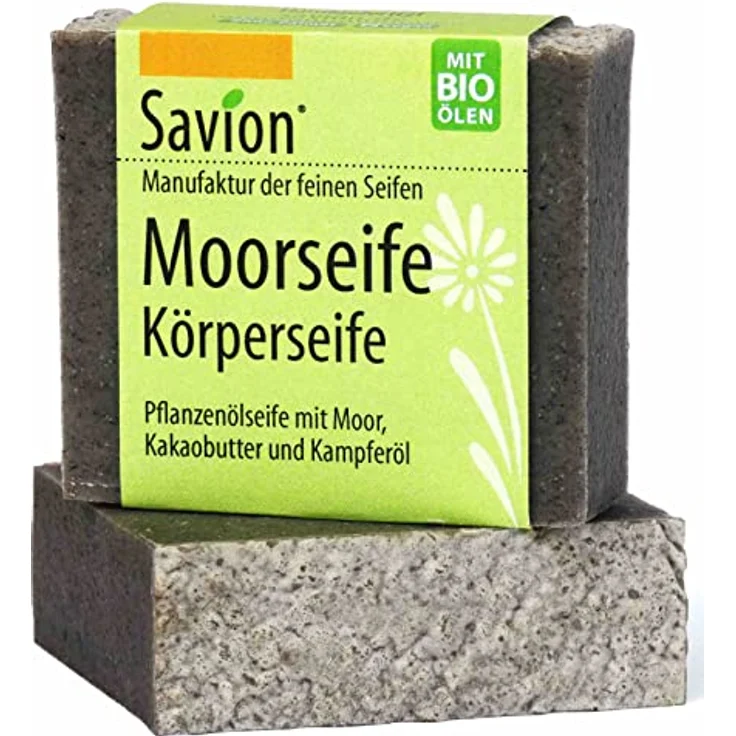 SAVION Moor Körperseife, bei Unreinheiten, Vegan, Palmölfrei, Tierversuchsfrei, 80g – Bild 1