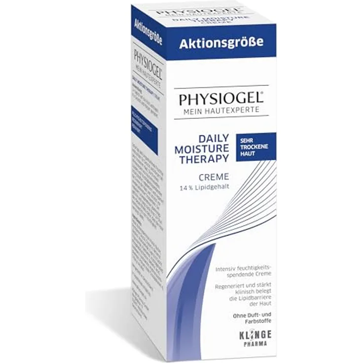 PHYSIOGEL Daily Moisture Therapy, Creme für sehr trockene Haut, 200 ml, dermatologisch getestet, ohne Duft- und Farbstoffe