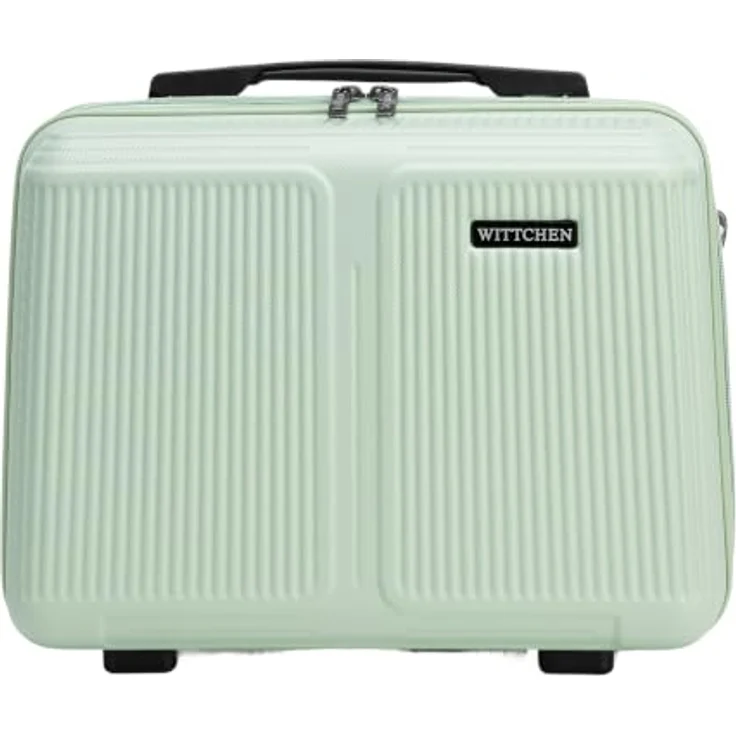 WITTCHEN Stripes Line Kosmetiktasche, Hartschalenkoffer aus ABS mit Shoulder Strap, mintgrün, zwei Fächer und Unterteilungen – Bild 1