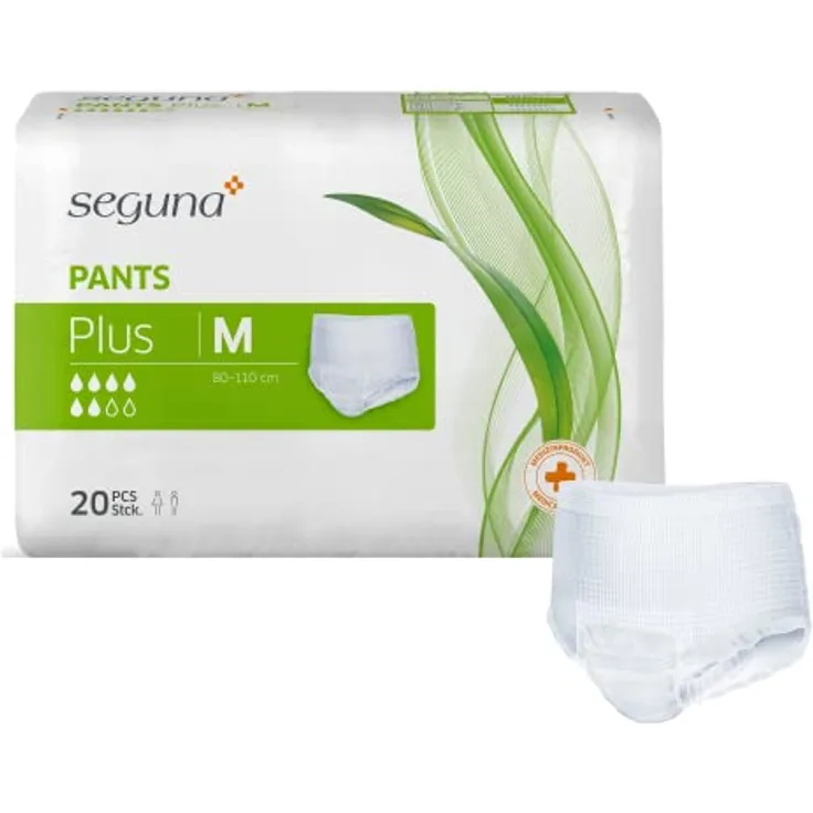 Seguna SEGUNA Pants Plus, Inkontinenz Pants, Windelhosen für Erwachsene, Frauen, Männer, Inkontinenzhosen bei Blasenschwäche (M, 1.480 ml Saugleistung, Sparpaket 4 x 20 Stück)