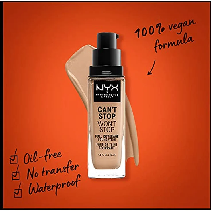 NYX Professional Make-up Can't Stop Won't Stop Soft Beige 30 ml – Bild 2