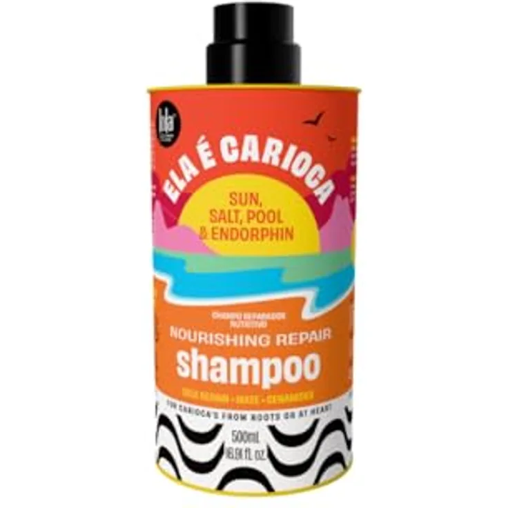 Lola Ela É Carioca Shampoo, intensive Feuchtigkeit, sulfatfrei, tropischer Duft, 500 g, geeignet für alle Haartypen