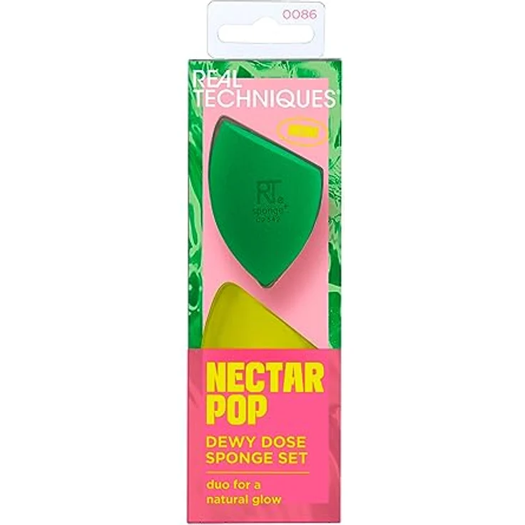 Real Techniques Kollektion NECTAR Pop Dewy Dose Makeup Sponge Kit – 2 Schwämme, hochwertige Make-up-Accessoires in NECTAR Pop Design – Bild 2