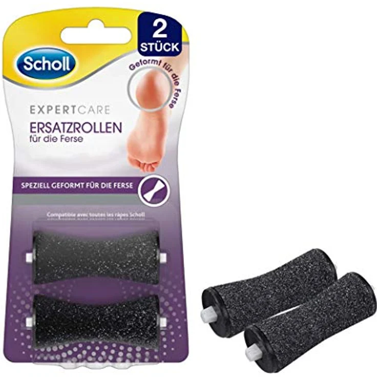 Scholl EXPERTCARE Ersatzrollen für die Ferse Nachfüller für die elektrischen Hornhautentferner von Scholl Mit Diamantpartikeln 2 Rollen – Bild 2