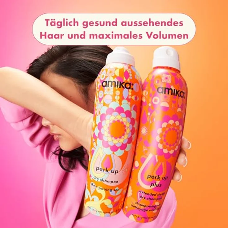 Amika Trockenshampoo Perk Up Plus Extended Clean, 67 ml - Aufbauendes Trockenshampoo für längere Frische zwischen den Haarwäschen – Bild 8