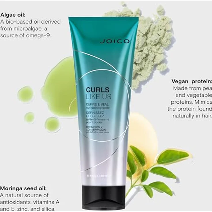 JOICO Curls Like Us Define & Seal, Haarstyling Gelée mit mittelfestem Halt, 250 ml, Frizz-Reduzierung und Hitzeschutz bis 232°C – Bild 4