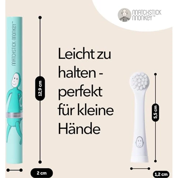 Matchstick Monkey Baby Elektrische Schallzahnbürste - ultraweiche Borsten - 3-36 Mon., Affe grün – Bild 5