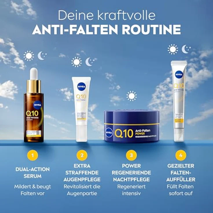 NIVEA Q10 Anti-Falten POWER Nachtpflege, 50 ml, mit 2-fachem Kollagen-Booster und Hyaluronsäure für intensive Feuchtigkeit und Faltenminderung in 7 Tagen – Bild 7