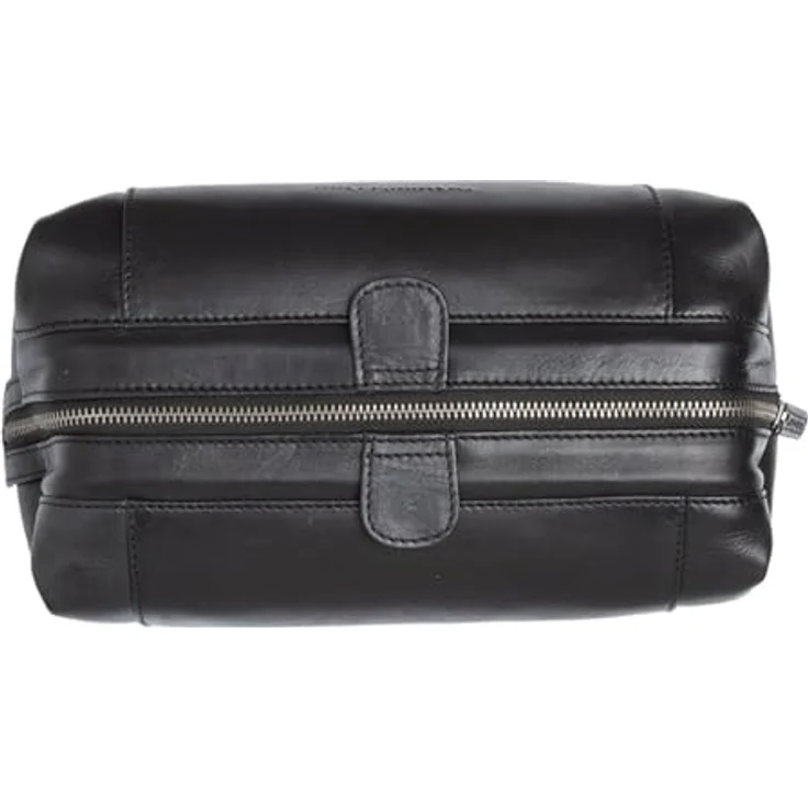The Chesterfield Brand Biassa Kulturbeutel, Leder Necessaire 28 cm, Schwarz, mit Innenfächern für optimale Aufbewahrung (6 l) – Bild 3