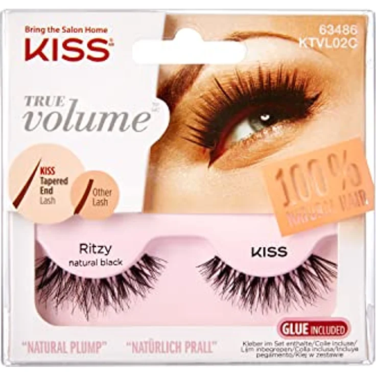 KISS True Volume Ritzy künstliche Wimpern Natural Black 2 St. – Bild 1