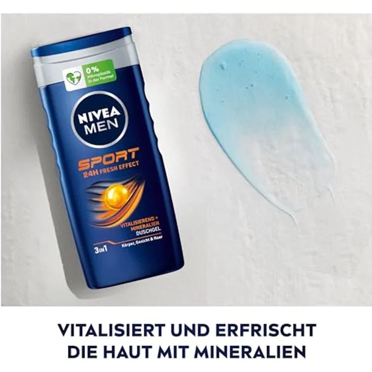 NIVEA MEN Sport Duschgel (250 ml), pH-hautneutrale Pflegedusche mit vitalisierendem Duft, Männer Duschgel mit Mineralien, Limonenduft – Bild 2