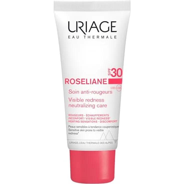 Uriage Roseliane Visible Redness-Neutralizing Care SPF30, leichte beruhigende Creme gegen Hautrötungen, 40 ml, mit UVA/UVB-Schutz