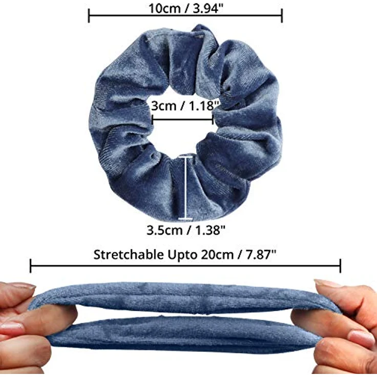 Kurtzy Haargummis Scrunchies Samt (12 Stk) - Bunte Haargummis für Frauen, weiche Samthaargummi für verschiedene Haartypen – Bild 2