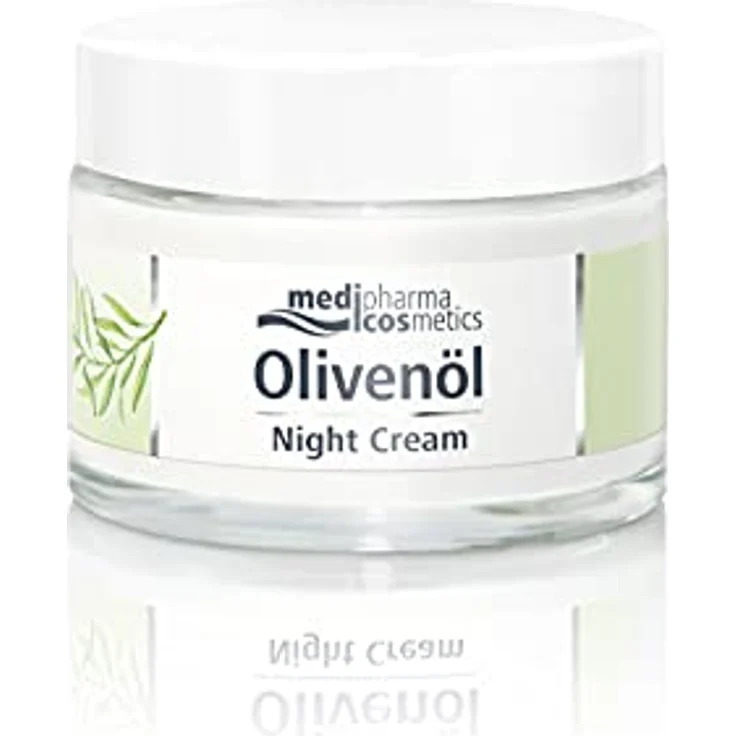 Medipharma Cosmetics Olivenol Night Cream, Feuchtigkeitsspendende Nacht-Gesichtscreme mit Olivenöl, Jojobaöl und Sheabutter, 50 ml, für trockene Haut (Damen und Herren) – Bild 2
