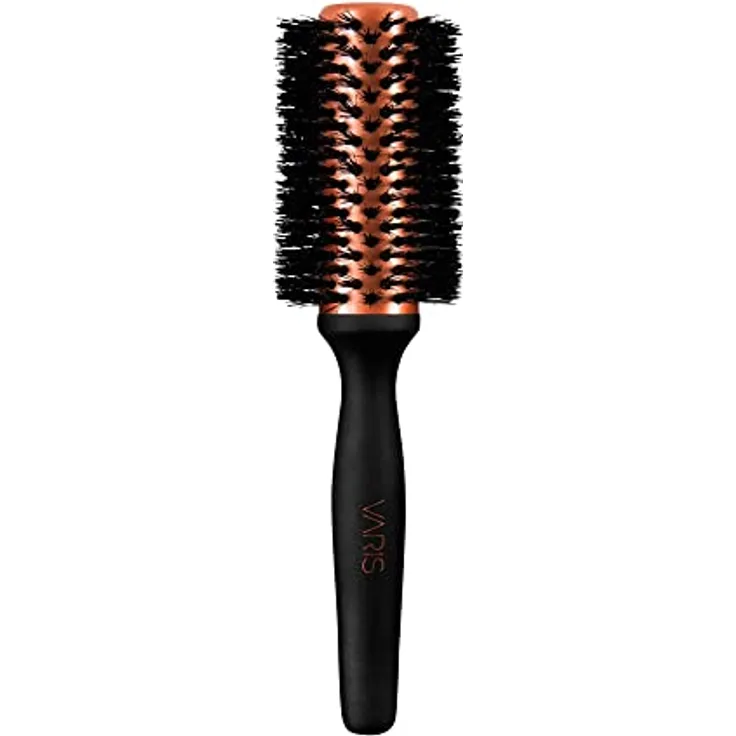 VARIS Boar Brush Rundbürste mit Wildschweinborsten Medium 33 mm 1 St. - Hilfreich beim Haarstyling, antistatisch, rutschfester Griff