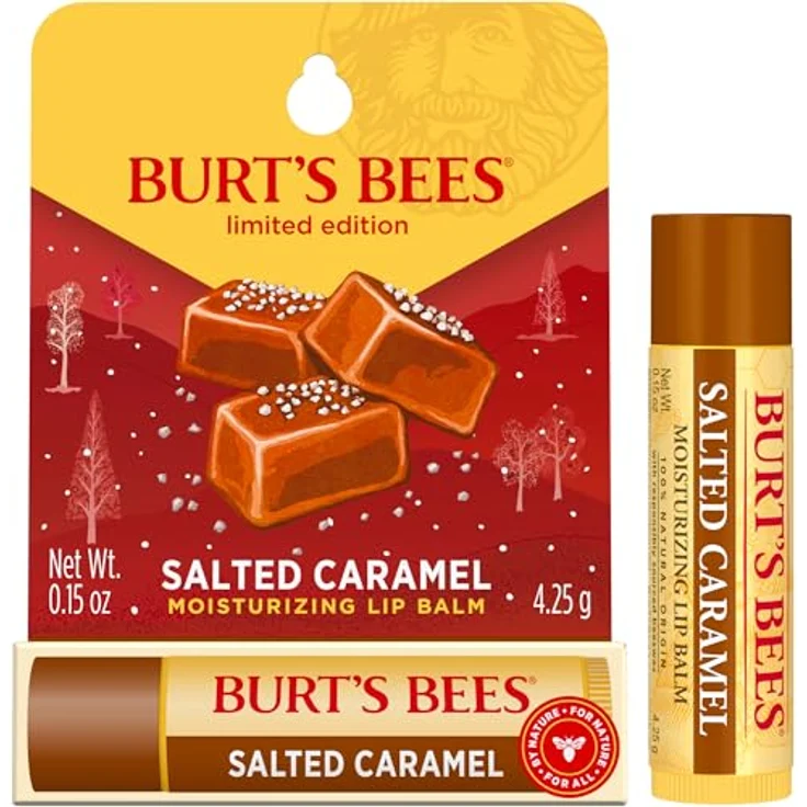 Burt's Bees Lippenbalsam Salzkaramell, feuchtigkeitsspendender Balsam mit Bienenwachs und Vitamin E, 100 % natürlich, 4,25 g – Bild 1