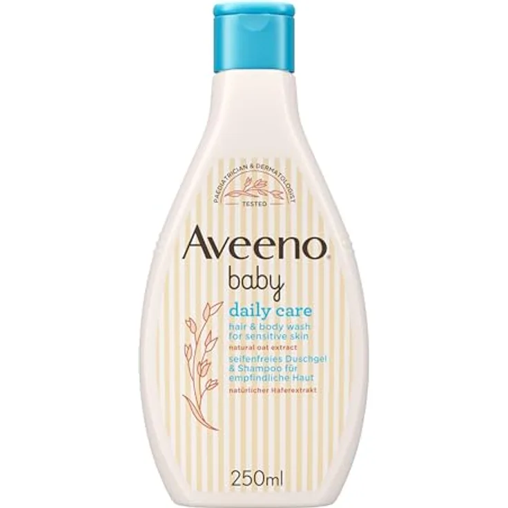 Aveeno Baby Daily Care, 2-in-1 Reinigungsgel für Haut und Haar, sanfte Pflege für empfindliche Kinderhaut, 250 ml