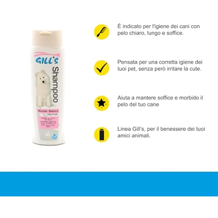 Croci Gill's Professionelles Haustiershampoo für Weiße Haare, 200 ml – Hervorragende Reinigung, Frischer Duft, Seidig-glänzendes Fell – Bild 2