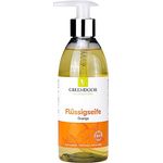 GREENDOOR Flüssigseife ORANGE mit Spender, Naturkosmetik biologisch abbaubar, vegan aus Bio Kokosöl, Natur pur Hände 250 ml