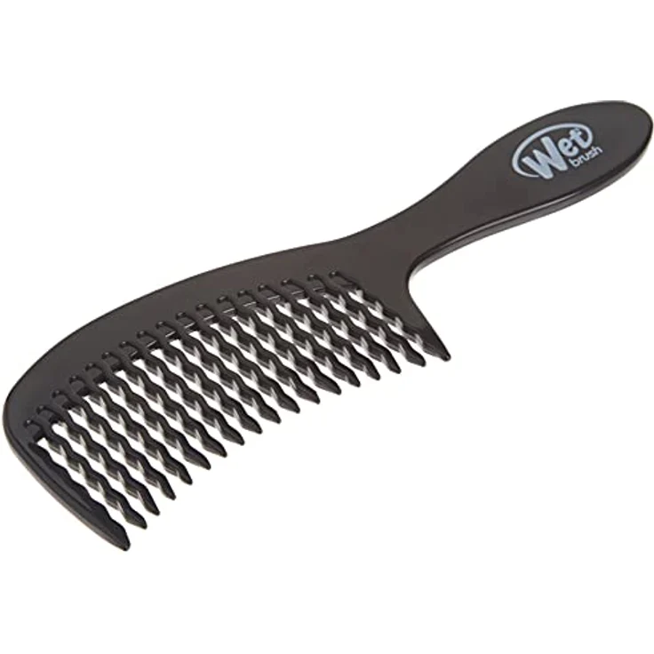 WetBrush Easy-Glide Kamm, Wellenzahn-Design für müheloses Entknoten, geeignet für alle Haartypen, Schwarz – Bild 5