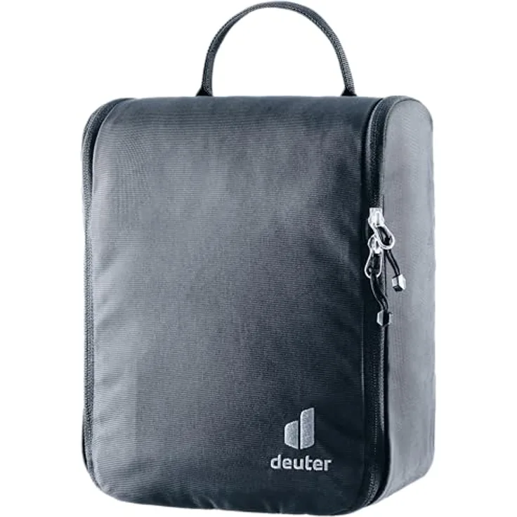 Deuter Wash Center II, geräumiger und spritzwasserfester Kulturbeutel mit abnehmbarem Spiegel, Schwarz, (2 l)