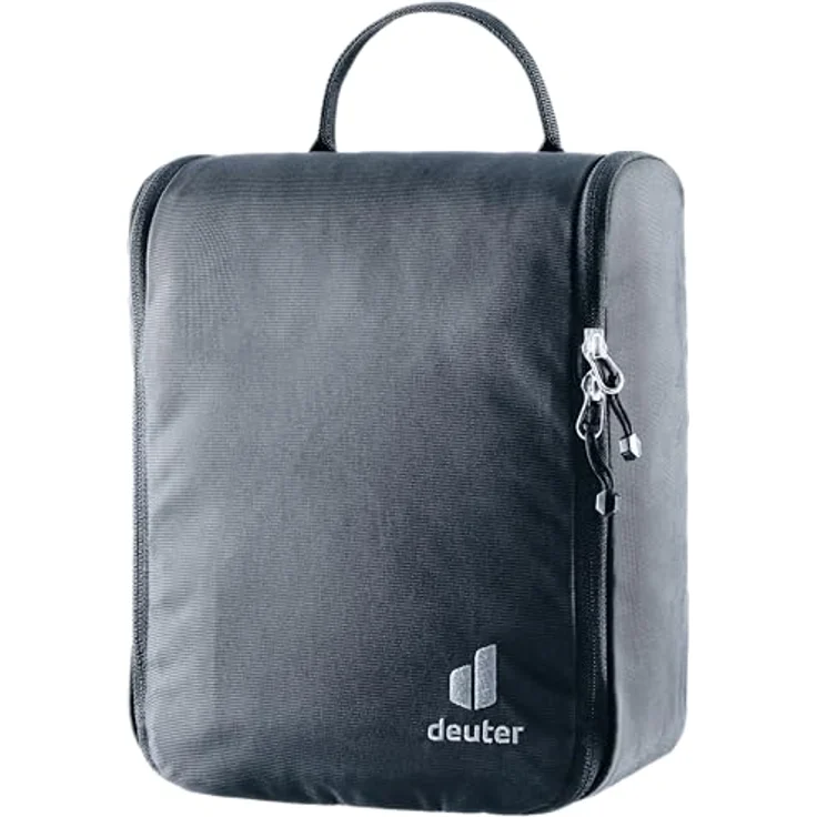 Deuter Wash Center II, geräumiger und spritzwasserfester Kulturbeutel mit abnehmbarem Spiegel, Schwarz, (2 l) – Bild 1