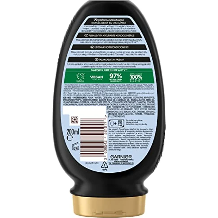 Garnier Botanic Therapy Aktivkohle und Schwarzkümmelöl Haarspülung 200 ml, Hypoallergene Formel, ohne Silikone, erleichtert das Kämmen – Bild 2