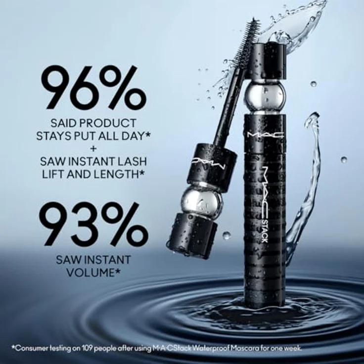 MAC Cosmetics M·A·CStack Waterproof Mascara, Wasserbeständige Wimperntusche für mehr Volumen, Farbton Black Stack, 12 ml – Bild 5