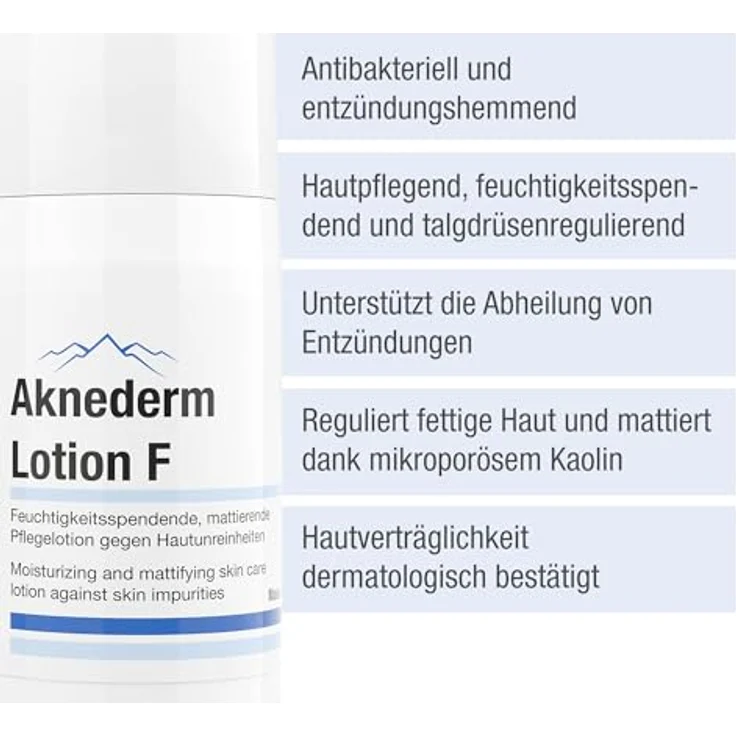 Aknederm Lotion F Pflegelotion gegen Hautunreinheiten, 60 ml Lotion – Bild 2