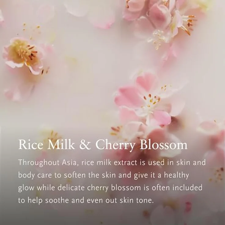 RITUALS The Ritual of Sakura Body Cream, Feuchtigkeitsspendende Körpercreme mit Kirschblüte und Reismilch, Zarter Blütenduft, 220 ml Glastiegel – Bild 4