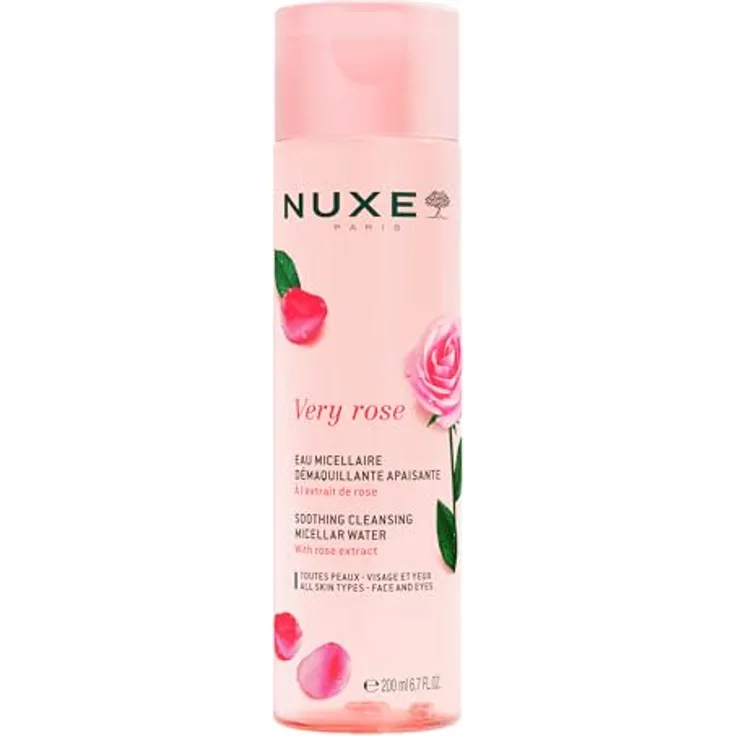 Nuxe Very Rose Soothing Cleansing Micellar Water, Mizellenwasser für Damen mit Rosenextrakt, 200 ml