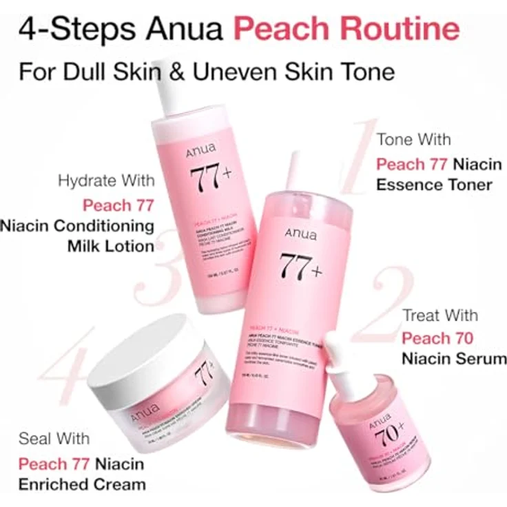 Anua Peach 77% Niacin Enriched Cream, erneuernde und feuchtigkeitsspendende Gesichtscreme, 50 ml, für trockene Haut – Bild 4
