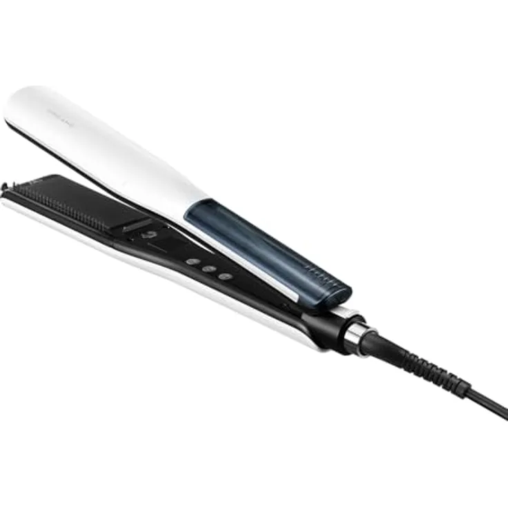 dreame AuraSteam Straight Glätteisen, dampfbetrieben, 5 Temperaturstufen, vergrößertes 35-mm-Panel, flexible 3D-Platten, abnehmbarer Wassertank, für glatte und lockige Frisuren