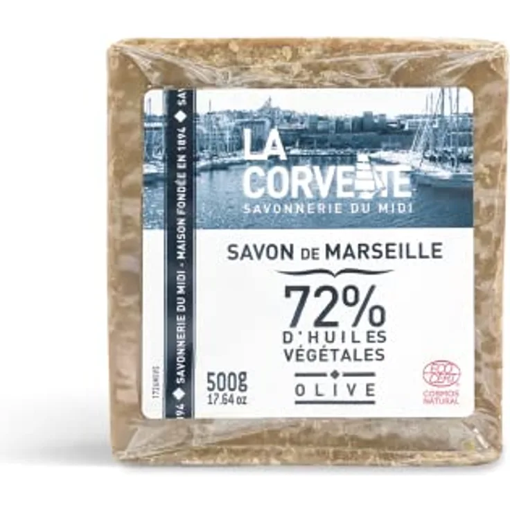 La Corvette Cube de Savon de Marseille Olive Ecocert Film 500 g