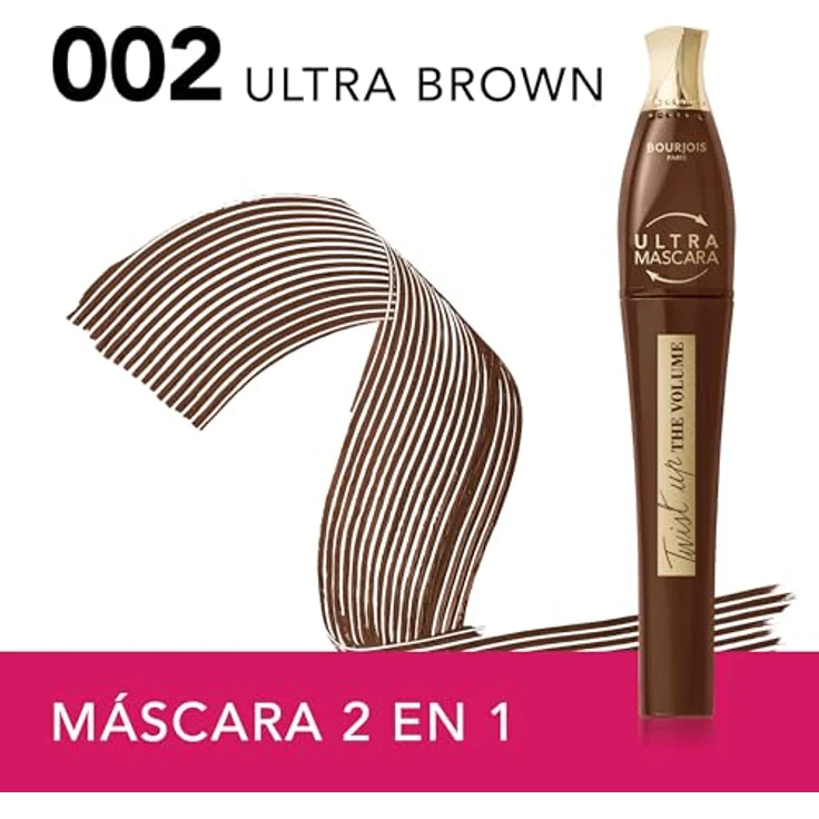 Bourjois Twist Up Volume Mascara, Wimperntusche mit Verlängerungs- und Volumeneffekt, Farbton Brown 002, 8 ml – Bild 3