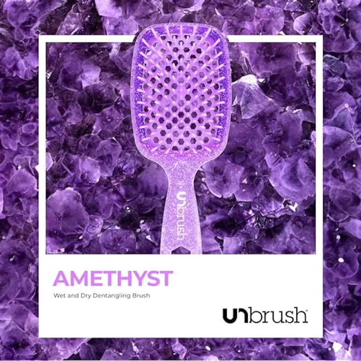 UNbrush Glitter Collection Detangling Hair Brush, Amethyst Detangler mit 105 Borsten für nasses und trockenes Haar, Unisex – Bild 7