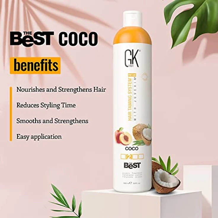 Gk Hair Global Keratin The Best COCO Smoothing Keratin Haarbehandlung, 1000 ml, feuchtigkeitsspendend für glattes Haar – Bild 4