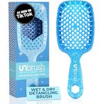 UNbrush Glitter Collection Detangling Hair Brush, Sapphire Detangler mit 105 Borsten für sanftes Entwirren von nassem und trockenem Haar