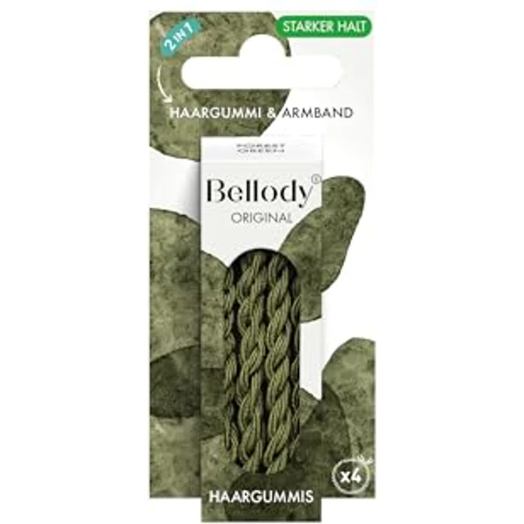 Bellody Original Haargummis & Scrunchies, elastisch mit Riffelstruktur, schonend für Haar, Seychelles Blue – Bild 2